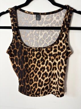 SHEIN Brown Leopard Print Tank Top